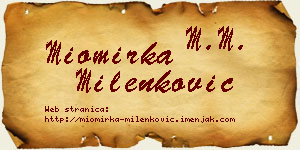 Miomirka Milenković vizit kartica